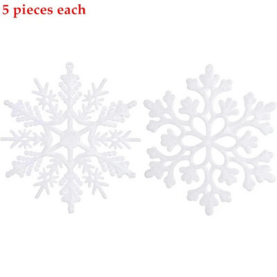10 db 10 cm-es műanyag csillogó hópehely karácsonyi díszek medál karácsonyfa dekoratív függő hópehely Navidad party dekorok