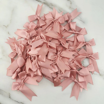 (50 бр.) 1 инч 25 mm свежи розови панделки лъкове Полиестерна сатенена лък Цвете Направи си сам занаятчийски декорации