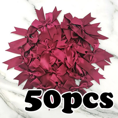 (50db) 1 hüvelykes, 25 mm-es friss rózsaszín szalag masnik poliészter szatén masni virág barkács kézműves dekorációk