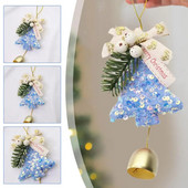 Új karácsonyi kellékek Ablak dekoráció Karácsonyfa dekoráció Dísz dekor Év Lóg Új karácsonyi harangok medál Y3q1