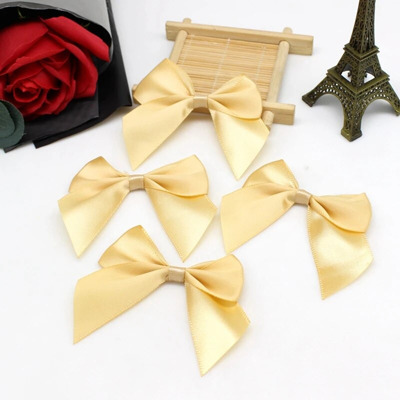 20/50 KOM 65*65 mm mašne od satenske vrpce Ukrasne mašne za pakiranja za rukotvorine Mali cvijet umotani s mašnom za ukras Ručni rad DIY