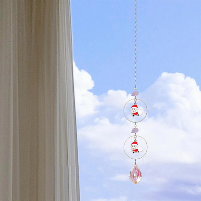 Santa Tree Diamond Circle Kulons Kulons Kristāla kulons Spīdīgs dāvanu istabas noformējums