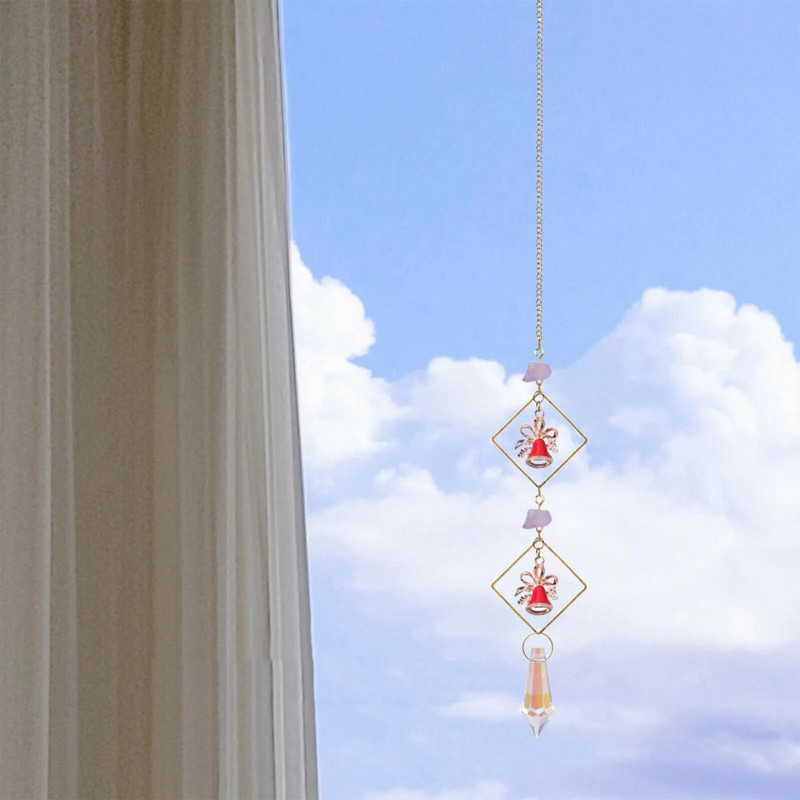 Santa Tree Diamond Circle Kulons Kulons Kristāla kulons Spīdīgs dāvanu istabas noformējums