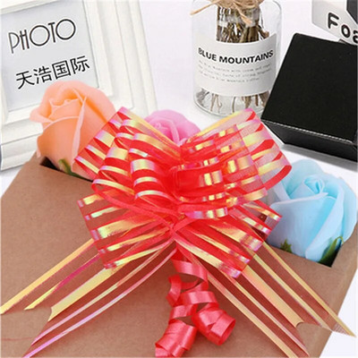 10gab Vienkrāsaina bantīte Ziemassvētku dāvanu iesaiņošana Ziedu Bow Bowknot Natal Noel Navidad loki amatniecības kāzu auto dekorēšanai