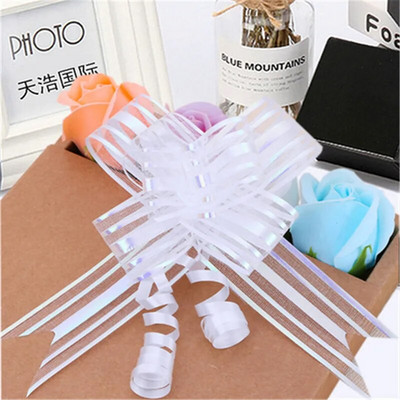 10gab Vienkrāsaina bantīte Ziemassvētku dāvanu iesaiņošana Ziedu Bow Bowknot Natal Noel Navidad loki amatniecības kāzu auto dekorēšanai