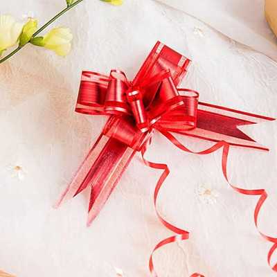 10gab Vienkrāsaina bantīte Ziemassvētku dāvanu iesaiņošana Ziedu Bow Bowknot Natal Noel Navidad loki amatniecības kāzu auto dekorēšanai