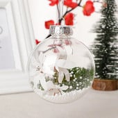 6/8cm priehľadná vianočná guľa ozdoba z plastu, plniteľná guľa, závesné gule na vianočný stromček, vianočná párty dekorácia do domácnosti