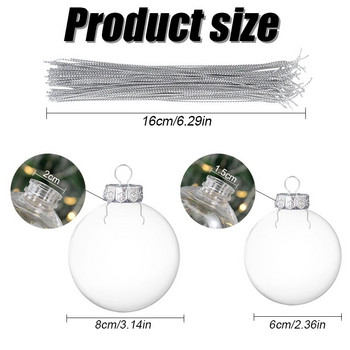 6/8cm Διαφανές Χριστουγεννιάτικο Στολίδι για Μπάλα Πλαστικό Μπιμπρίκι που Γεμίζει Χριστουγεννιάτικες μπάλες Χριστουγεννιάτικες μπάλες για το σπίτι