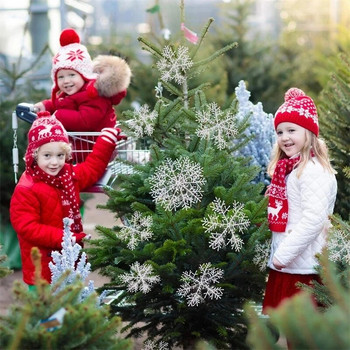 30 части празнични бели снежинки Орнаменти Коледна елха и сватбени декорации Празнична декорация на дома Снежинки Люспи