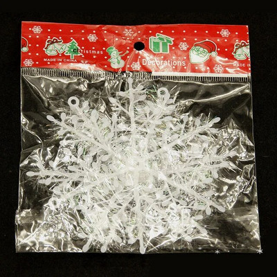 30 vienetų šventinių baltų snaigių papuošalų Kalėdų eglutės ir vestuvių dekoracijos Namų šventinis papuošimas snaigių dribsniai