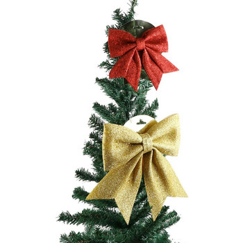 Μεγάλο κόκκινο χρυσό Sparkling Glitter Χριστουγεννιάτικη κορδέλα Φιόγκος Χριστουγεννιάτικο Δέντρο Χειροποίητο Χριστουγεννιάτικο Στολίδι