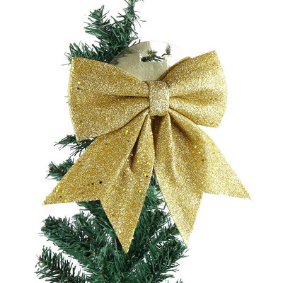 Didelis raudonas auksas putojantis blizgantis kalėdinis kaspinas lankelis Kalėdų eglutės papuošimas rankų darbo kalėdinis papuošalas