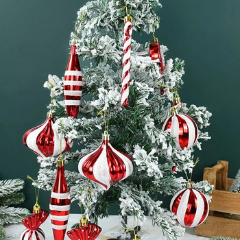 1σετ Χριστουγεννιάτικα στολίδια χριστουγεννιάτικης μπάλας με ηλεκτρολυμένη ρίγα χριστουγεννιάτικο δέντρο DIY Αξεσουάρ διακόσμησης Navidad Προμήθειες διακόσμησης σπιτιού