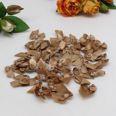 50/100 kom Trakasta mašna s perlama Kravata za Diy obrt Grosgrain mašna Poklon Vjenčane dekoracije Ručno rađene zanatske potrepštine