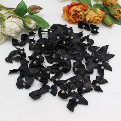 50/100 kom Trakasta mašna s perlama Kravata za Diy obrt Grosgrain mašna Poklon Vjenčane dekoracije Ručno rađene zanatske potrepštine