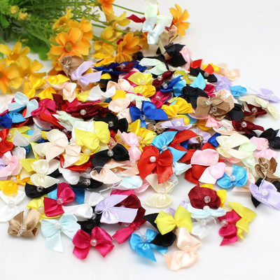 50/100 kom Trakasta mašna s perlama Kravata za Diy obrt Grosgrain mašna Poklon Vjenčane dekoracije Ručno rađene zanatske potrepštine