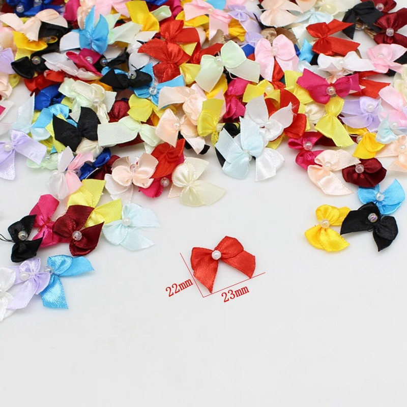 50/100 kom Trakasta mašna s perlama Kravata za Diy obrt Grosgrain mašna Poklon Vjenčane dekoracije Ručno rađene zanatske potrepštine