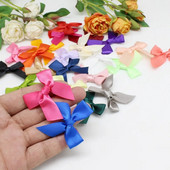 50PCS 5*5CM vrpce mašne jednobojne poliesterske satenske vrpce mašne cvijet za rukotvorine ručno rađene dekoracije potrepštine za zabave