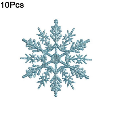 10gb Ziemassvētku mirdzoši sniegpārsliņu virtenes Ziemassvētku eglītes piekarināmie kulonu rotājumi ballītes viltus sniegpārsliņu rotājumi