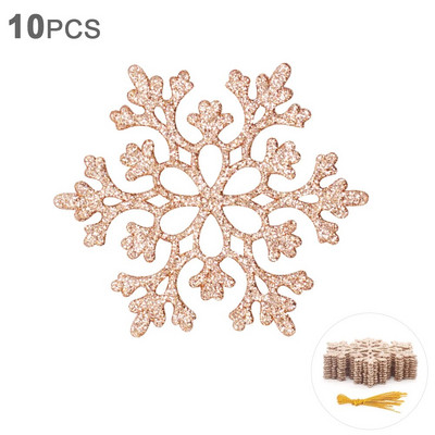 10gb Ziemassvētku mirdzoši sniegpārsliņu virtenes Ziemassvētku eglītes piekarināmie kulonu rotājumi ballītes viltus sniegpārsliņu rotājumi