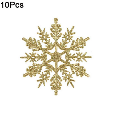 10gb Ziemassvētku mirdzoši sniegpārsliņu virtenes Ziemassvētku eglītes piekarināmie kulonu rotājumi ballītes viltus sniegpārsliņu rotājumi