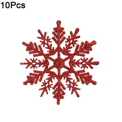 10gb Ziemassvētku mirdzoši sniegpārsliņu virtenes Ziemassvētku eglītes piekarināmie kulonu rotājumi ballītes viltus sniegpārsliņu rotājumi