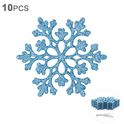 10gb Ziemassvētku mirdzoši sniegpārsliņu virtenes Ziemassvētku eglītes piekarināmie kulonu rotājumi ballītes viltus sniegpārsliņu rotājumi