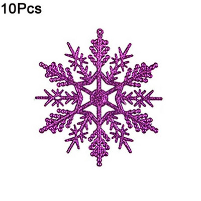 10gb Ziemassvētku mirdzoši sniegpārsliņu virtenes Ziemassvētku eglītes piekarināmie kulonu rotājumi ballītes viltus sniegpārsliņu rotājumi