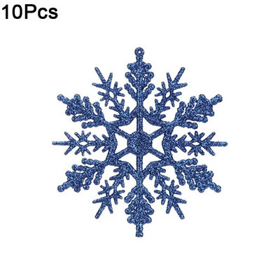 10gb Ziemassvētku mirdzoši sniegpārsliņu virtenes Ziemassvētku eglītes piekarināmie kulonu rotājumi ballītes viltus sniegpārsliņu rotājumi