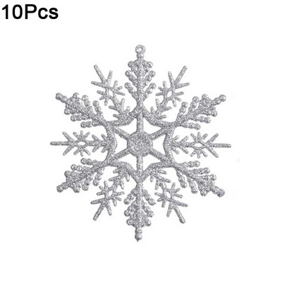 10gb Ziemassvētku mirdzoši sniegpārsliņu virtenes Ziemassvētku eglītes piekarināmie kulonu rotājumi ballītes viltus sniegpārsliņu rotājumi