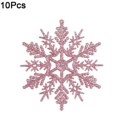 10gb Ziemassvētku mirdzoši sniegpārsliņu virtenes Ziemassvētku eglītes piekarināmie kulonu rotājumi ballītes viltus sniegpārsliņu rotājumi