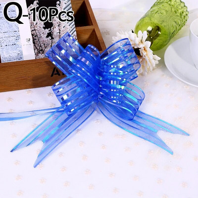 10 gab. Dāvanu iesaiņojuma pavelkamās bantes Dzimšanas dienas Ziemassvētku Jaungada kāzu ballītei Automašīnas dekorēšanai Izvelkamie loki Svētku ballītes DIY piederumi