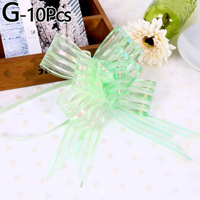 10 gab. Dāvanu iesaiņojuma pavelkamās bantes Dzimšanas dienas Ziemassvētku Jaungada kāzu ballītei Automašīnas dekorēšanai Izvelkamie loki Svētku ballītes DIY piederumi