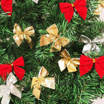 12 τμχ 5cm Φιόγκος Χριστουγεννιάτικα στολίδια Χριστουγεννιάτικο δέντρο μενταγιόν για διακόσμηση σπιτιού Navidad Πρωτοχρονιάτικο πάρτι 2024 DIY αξεσουάρ δώρου