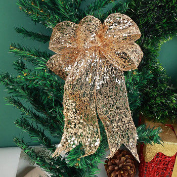 Χριστουγεννιάτικη κορδέλα παπιγιόν Μεγάλο λινό παπιγιόν Χριστουγεννιάτικο δέντρο Διακόσμηση παπιγιόν Κρεμαστό Κρεμαστό Χριστουγεννιάτικο πάρτι Στολίδια σπιτιού