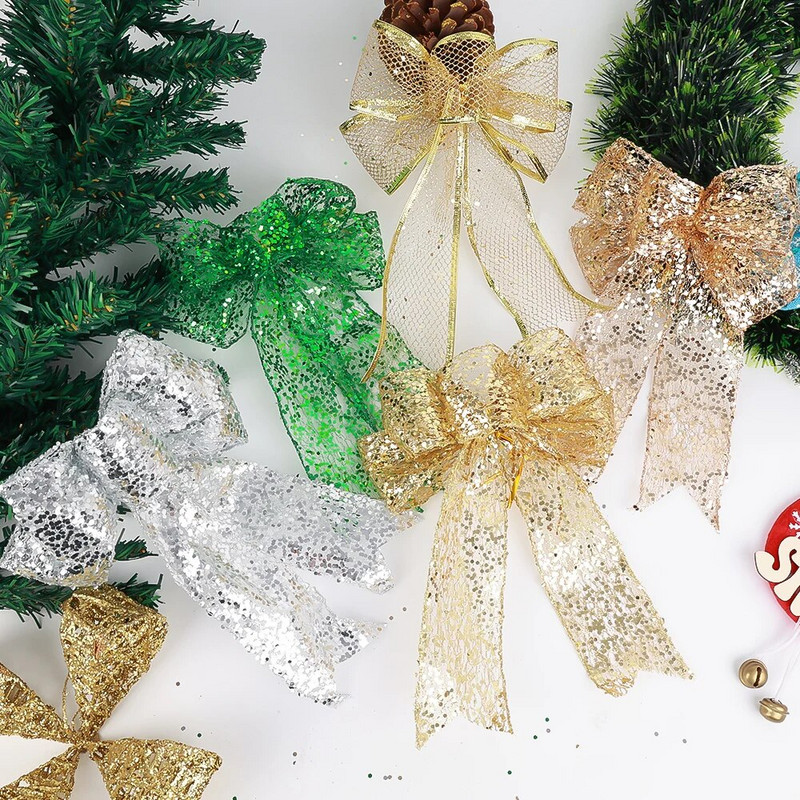 Karácsonyi szalag csípős nagy vászon csokor karácsonyfadísz csokor függő függő karácsonyi parti díszek