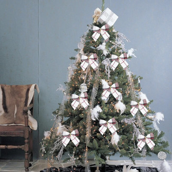 20/10 τμχ Μίνι χριστουγεννιάτικες φιόγκοι Χριστουγεννιάτικο δέντρο Κρεμαστό στολίδι DIY στεφάνι χειροτεχνίες Noel Χριστουγεννιάτικες διακοσμήσεις για το σπίτι 2024 Δώρο Πρωτοχρονιάς