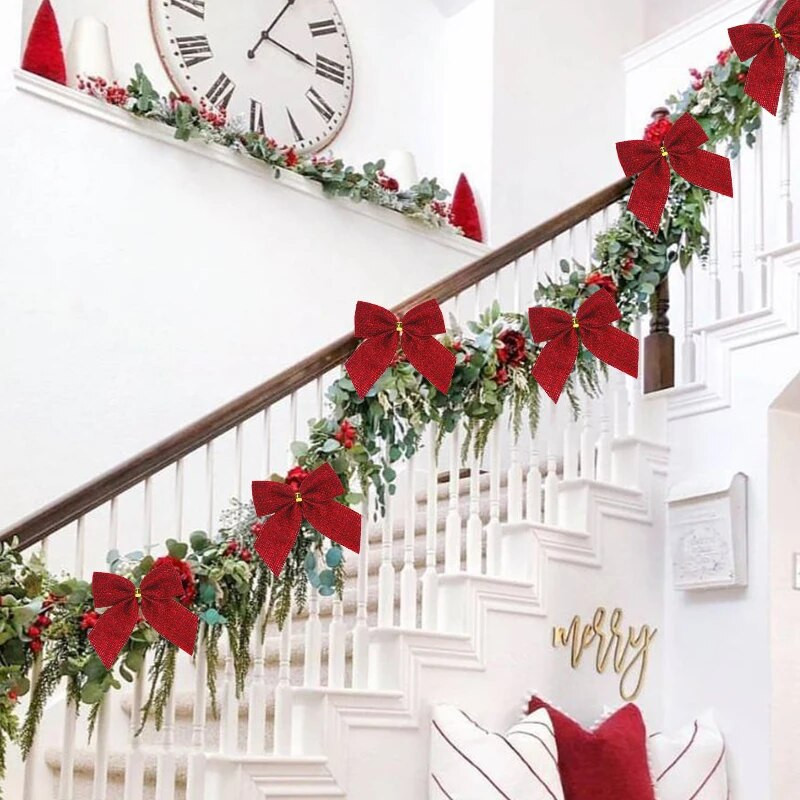 20/10 vnt. Mini kalėdiniai lankeliai Kalėdų eglutės kabantys papuošalai „pasidaryk pats“ vainikas Amatai „Noel“ kalėdiniai papuošimai namams 2024 m. Naujųjų metų dovana