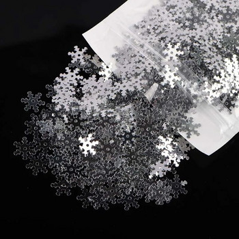 20g 8mm Блестящи коледни снежинки Пайети Конфети Изкуствен сняг Орнаменти Коледна украса за дома Navidad 2022 Natal