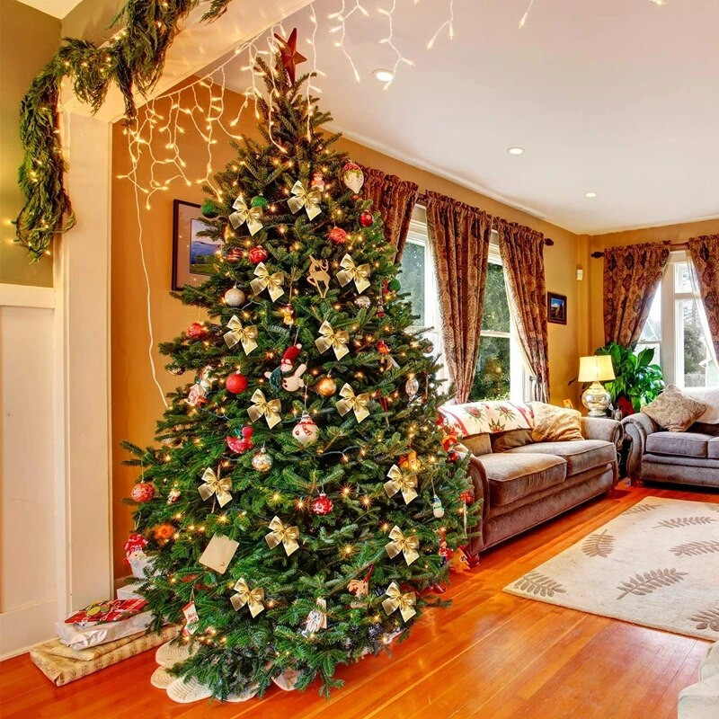 48/24/32/12 kom. Mašna za božićno drvce 2 inča Mašna mašna za zamatanje poklona Božićni vijenac Ukras za božićno drvce