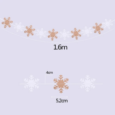 Dirbtinės snaigių popierinės girliandos „pasidaryk pats“ kalėdiniai papuošimai ant lubų kabantys reklamjuostės vakarėlio dekoras Kalėdiniai papuošalai