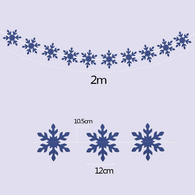 Dirbtinės snaigių popierinės girliandos „pasidaryk pats“ kalėdiniai papuošimai ant lubų kabantys reklamjuostės vakarėlio dekoras Kalėdiniai papuošalai