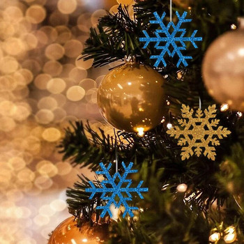 20 τμχ Χριστουγεννιάτικο γυαλιστερό μη υφαντό ύφασμα Διακόσμηση νιφάδα χιονιού Diy Glitter Snowflake για Χριστουγεννιάτικο δώρο Navidad Στολίδια
