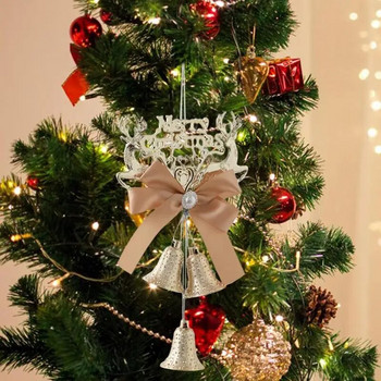 Χριστουγεννιάτικες καμπάνες έλκηθρου Ρουστίκ καμπάνες αγελάδας Χριστουγεννιάτικο μοτίβο DIY Χειροτεχνία Lucky For Χριστουγεννιάτικο δέντρο με καμπάνες διακόσμησης