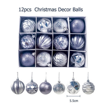 5,5 см голяма коледна топка Червено злато Коледно дърво Висящи орнаменти Декорации Висулка Xmax Парти Коледна украса 2023