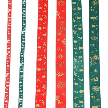 Коледна серия панделка 25 ярда/ролка 10 мм 25 мм щамповани панделки за Направи си сам Коледно дърво Декорация на подаръчна кутия Букет за торта Декорация на подарък Опаковка