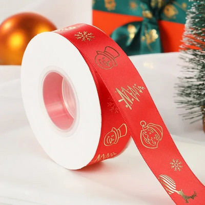 Božićna serija vrpca 25 jardi/rola 10 mm 25 mm otisnute vrpce za DIY božićno drvce Poklon kutija Dekoracija Buket torte Dekoracija poklon pakiranja