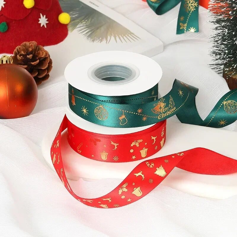 Božićna serija vrpca 25 jardi/rola 10 mm 25 mm otisnute vrpce za DIY božićno drvce Poklon kutija Dekoracija Buket torte Dekoracija poklon pakiranja