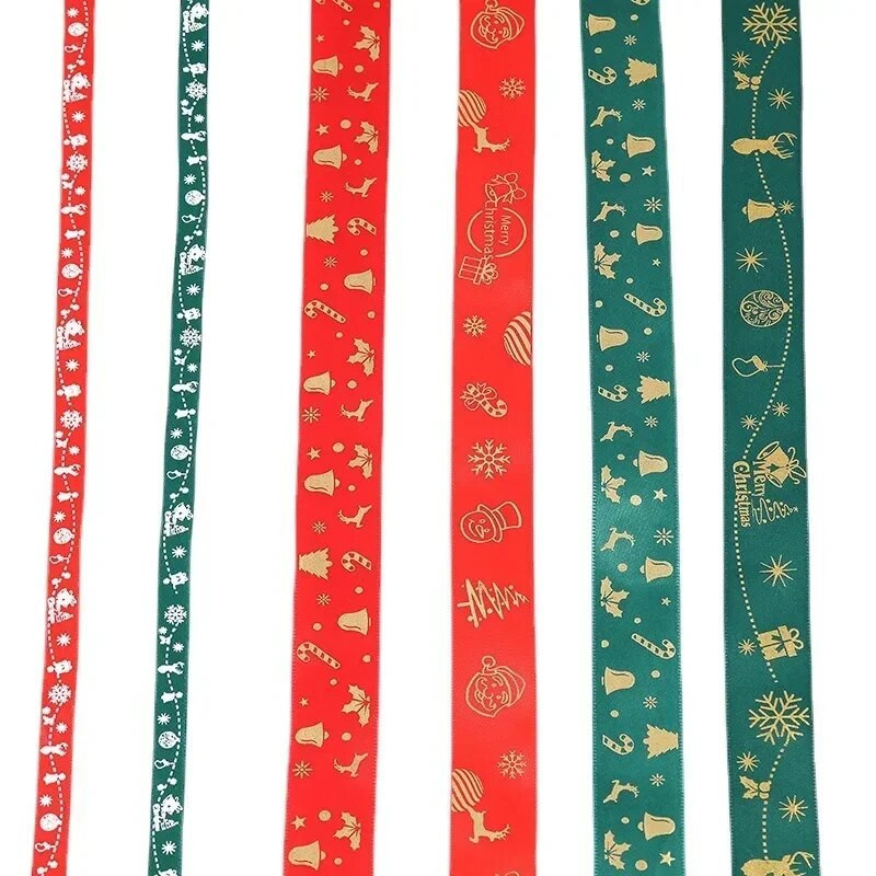 Božićna serija vrpca 25 jardi/rola 10 mm 25 mm otisnute vrpce za DIY božićno drvce Poklon kutija Dekoracija Buket torte Dekoracija poklon pakiranja