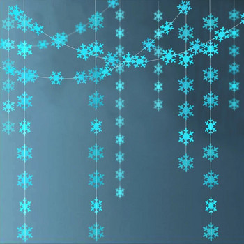 Χάρτινες τεχνητές νιφάδες χιονιού 4m Γιρλάντα Frozen Party Supplies Χριστουγεννιάτικα διακοσμητικά για το σπίτι Navidad Στολίδια που κρέμονται από δέντρο Snow